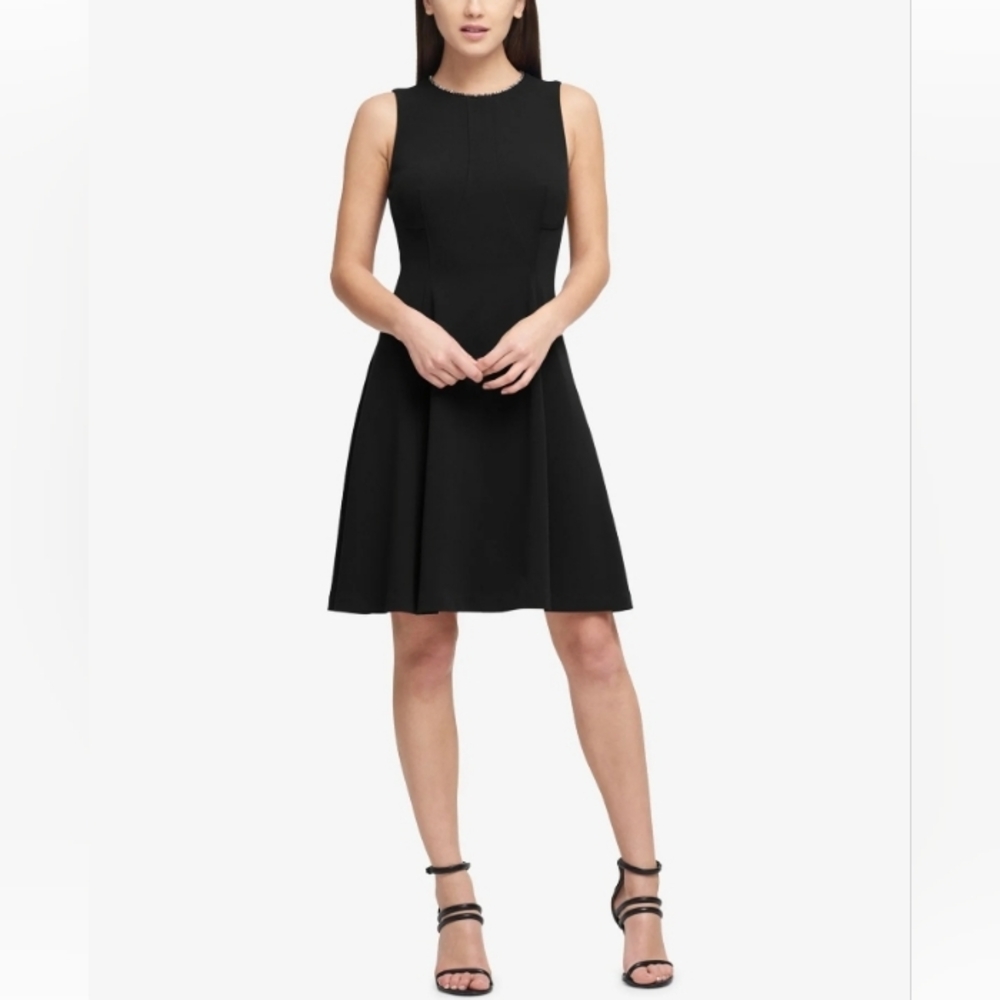 DKNY Black A-Line Dress with Pockets